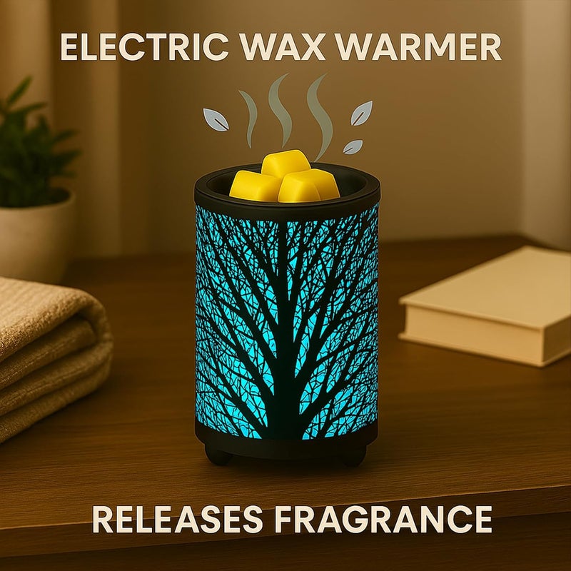 Leyoue Electric Wax Melt Warmer with Timer - PTC Heating Plate & 7 Colors LED Changing Light, Fragrance Warmer for Home, Office, Gifts & Decor (Black Forest) - Image 4